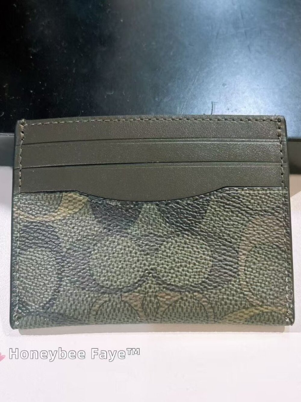 NWT Coach Slim Id Card Case In Signature Camo Print CEU44 Green